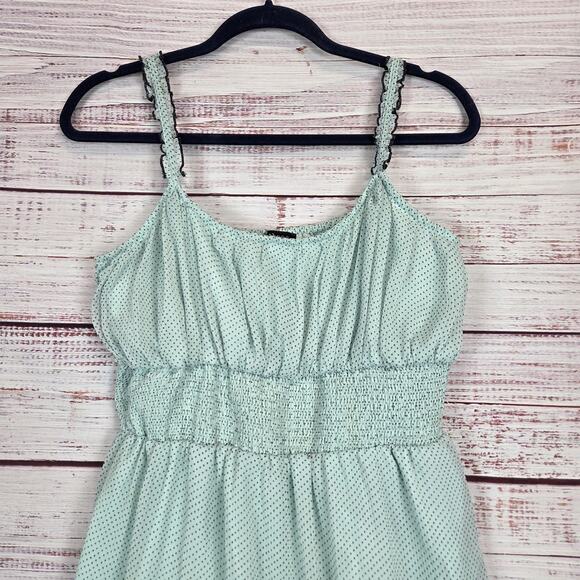 Antheaa Chiffon Babydoll Sundress XL Mint Green Ruffle Smocked Tier Summer Dress - Picture 4 of 16